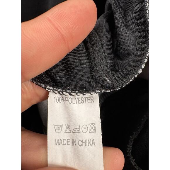 Sports Full Zip Polyester Jacket Mens Size‎ L Zip Pockets Black Grey #111 - Picture 7 of 12